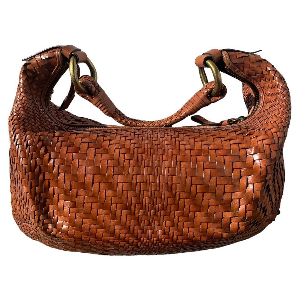 Cole Haan Cognac Woven Leather Bag